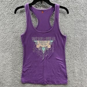 DAVID GRAY & Amos Lee 2015 Women's Med Concert Merch T shirt Tank Top Purple M